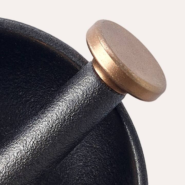 Alva Nori Black NonToxic Cast Iron Mortar & Pestle Set, 4.3 inch Bed